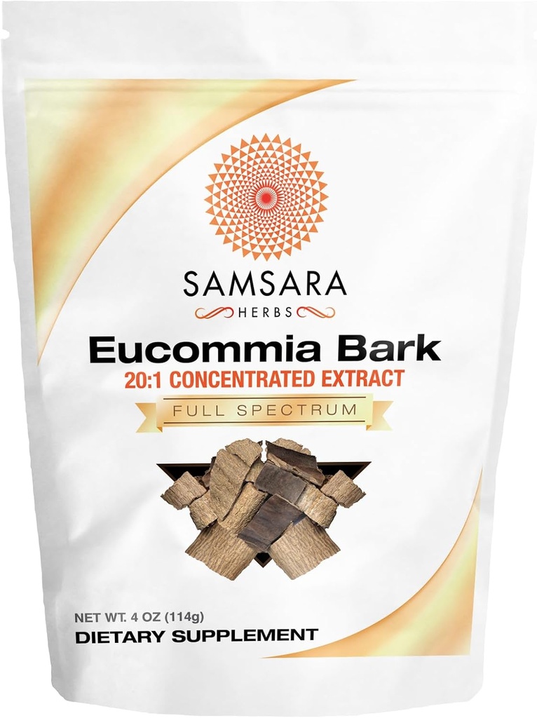 Samsara Herbs Eucommia Extract Powder - 20:1 Extract concentrado (4oz/114g)