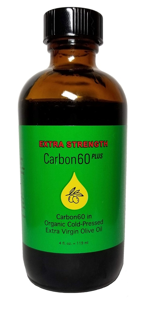 Carbon60 Plus Extra Força Carbon60 Olive Oil 4 Onças (119 ML) Solvente Free Research Grau C60 Lipofullereno por carbono60plus.com