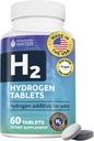 Comprimidos de água hidrogenada revigorados com Magnésio, Suplementos H2 Suportam Energia Normal, Cérebro, Saúde Cognitiva, Não-GMO e Glúten Livre - 60 Servimentos