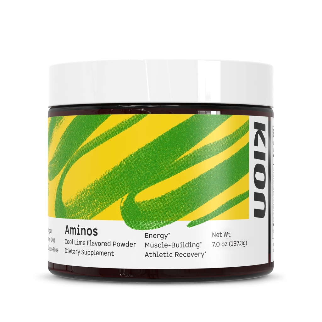 Kion Aminos Essential Amino Amino Acids Supplement - Amino Acid Powder, Amino Energy Powder, Essential Energy Without Caffeine, Essential Amino Acids, BCAA EAA - 30 Servings, Cool Lime