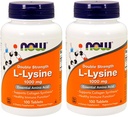 NOW Foods L-Lysine 1000mg, 100 comprimidos (Pacote de 2)