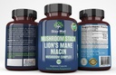 Cápsulas Suplementares de Cogumelo de Leão com Cápsulas Complexas de Cogumelo de Niacin, com Cogumelo de Cara de Turquia, Cogumelo Chaga e Extrato de Cogumelo Reishi, Cápsulas Suplementares de Cogumelo