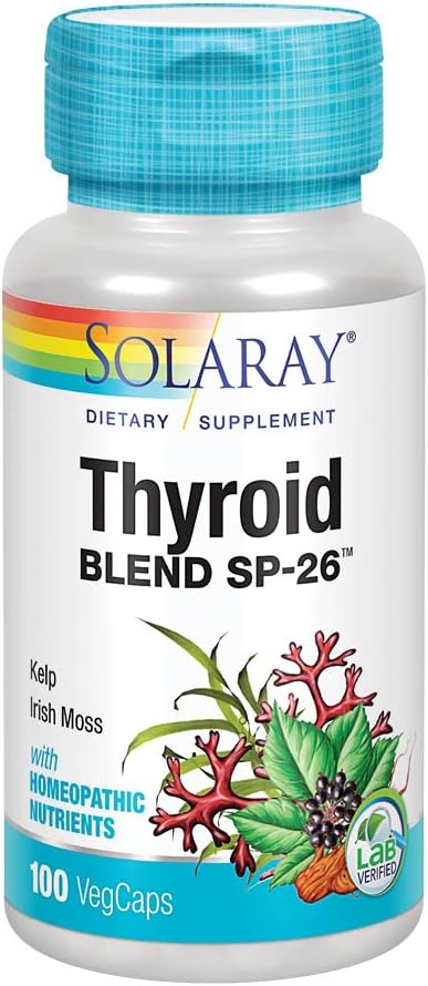 SOLARAY Thyroid Mistura SP-26 O Herbal Mistura w / Cell Nutrientes de sal para ajudar a apoiar saudável função da tireoide Não-GMO, Vegan 100 Serv