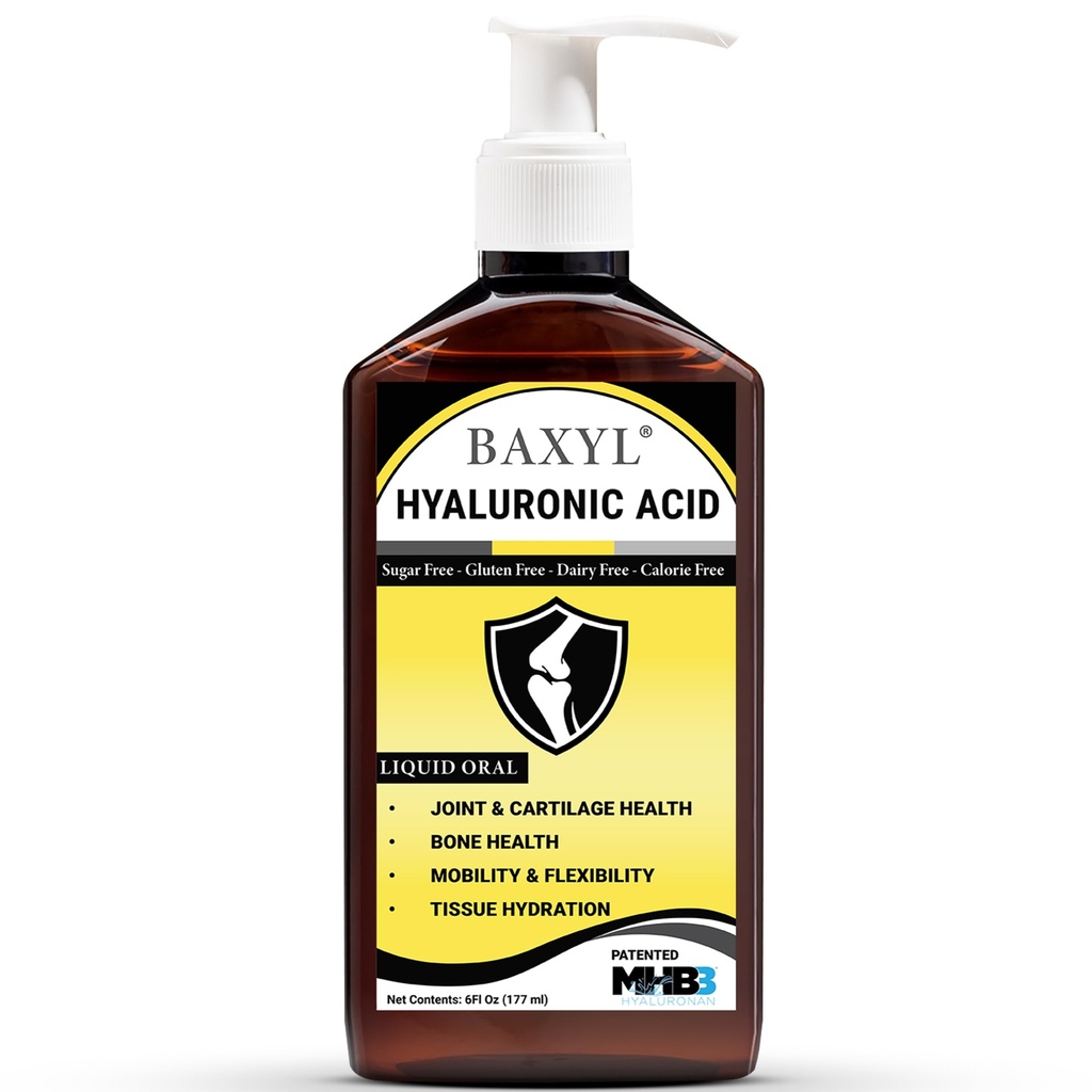 Baxil - Ácido Hialurônico Líquido para Suplemento de Alivio Conjunto (Vegan, Gluten-Free, Non-GMO, patenteado MHB3)
