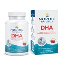 Naturals nórdicos DHA, morango - 90 Gels macios - 830 mg Omega-3 - Fórmula DHA de alta intensidade para suporte do cérebro e sistema nervoso - Não-GMO - 45 Servings