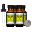 Solução de Iodo de Lugol / 2% / 4 Oz em quatro garrafas de vidro âmbar / Droppers grátis / EUA