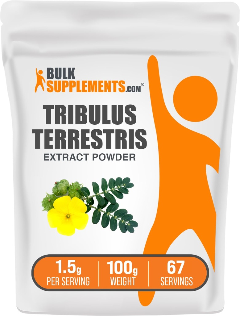 BulkSuplementos.com Tribulus Terrestris Extract Powder - Tribulus Terrestris Supplements, Herbal Supplement - Gluten Free, 1.5g per Serving, 100g (3,5 oz) (Pack of 1)
