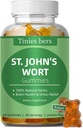 Pastilhas de erva de São João 500mg, Pastilhas de açúcar grátis para adultos Crianças, Melhores gomas de ervas para alívio do cérebro e estresse, Não-GMO, Gulten Free, Vegan, Pectin, 60