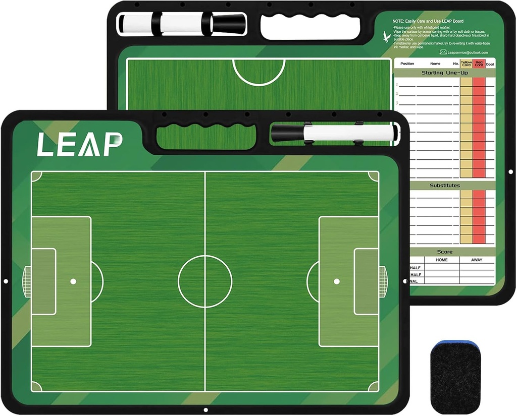 LEAP treinador placa Premium Tactical Clipboard Dois lados com Full & Half Court Dry Apagar placa Marker para basquete, beisebol, futebol, futebol, hóquei