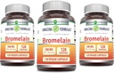 Fórmulas surpreendentes Suplemento de bromelaína 500 Mg, 2400 GDU, 120 Cápsulas Veggie, Não-GMO, Gluten Free, Made in USA (3 Pack)
