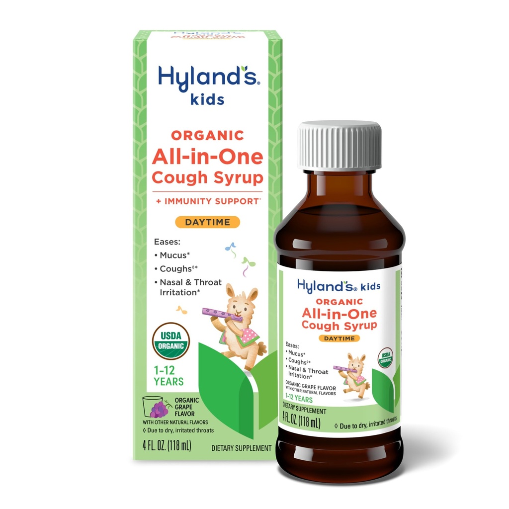 Hyland's Kids Organic All in One Tosse Syrup Daytime - Uva
