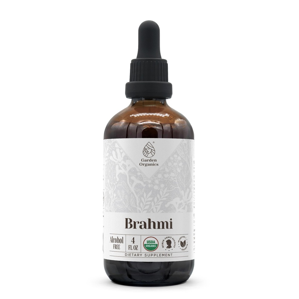 Brâmane USDA Orgânico Extrato Livre de Álcool, Drops Ervas Orgânicas, Suplemento, Tintura Feito de 100% certificado Orgânico Brahmi (Bacopa Monnieri) Secado Herb 4 oz