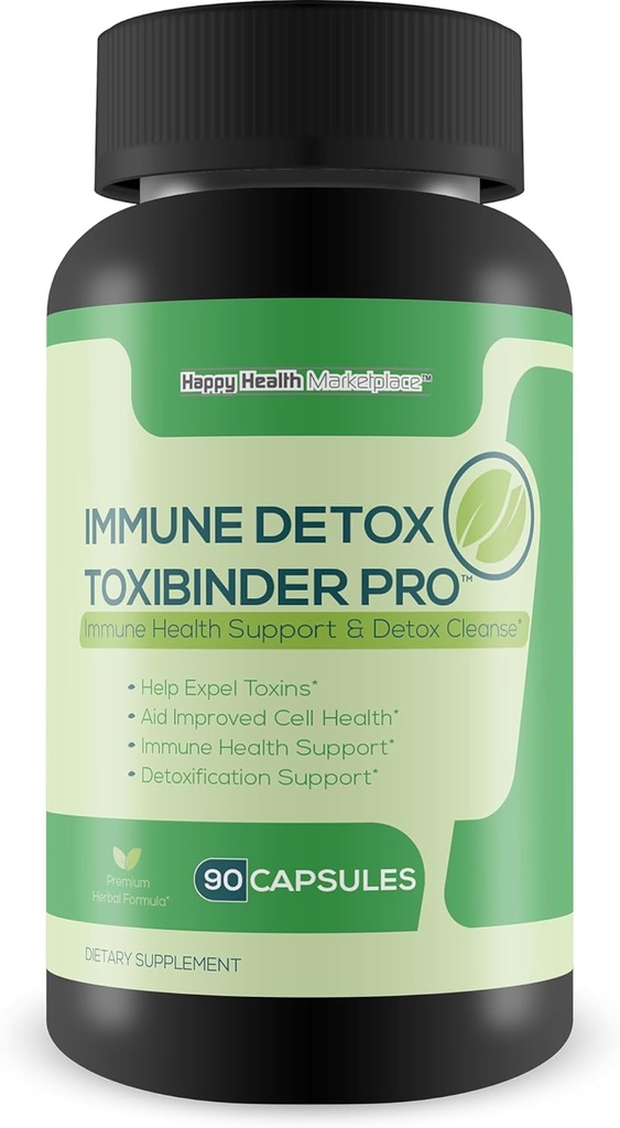 Imune Detox Toxibinder Pro - Detox & Imune Support Supplement - Ajuda Expulse Toxinas - Natural Detox Cleanse - Psilium, Vitamina C, Ginger, Zinco, Raiz Dandelion - Suporte Immune Detox Immune Full Body