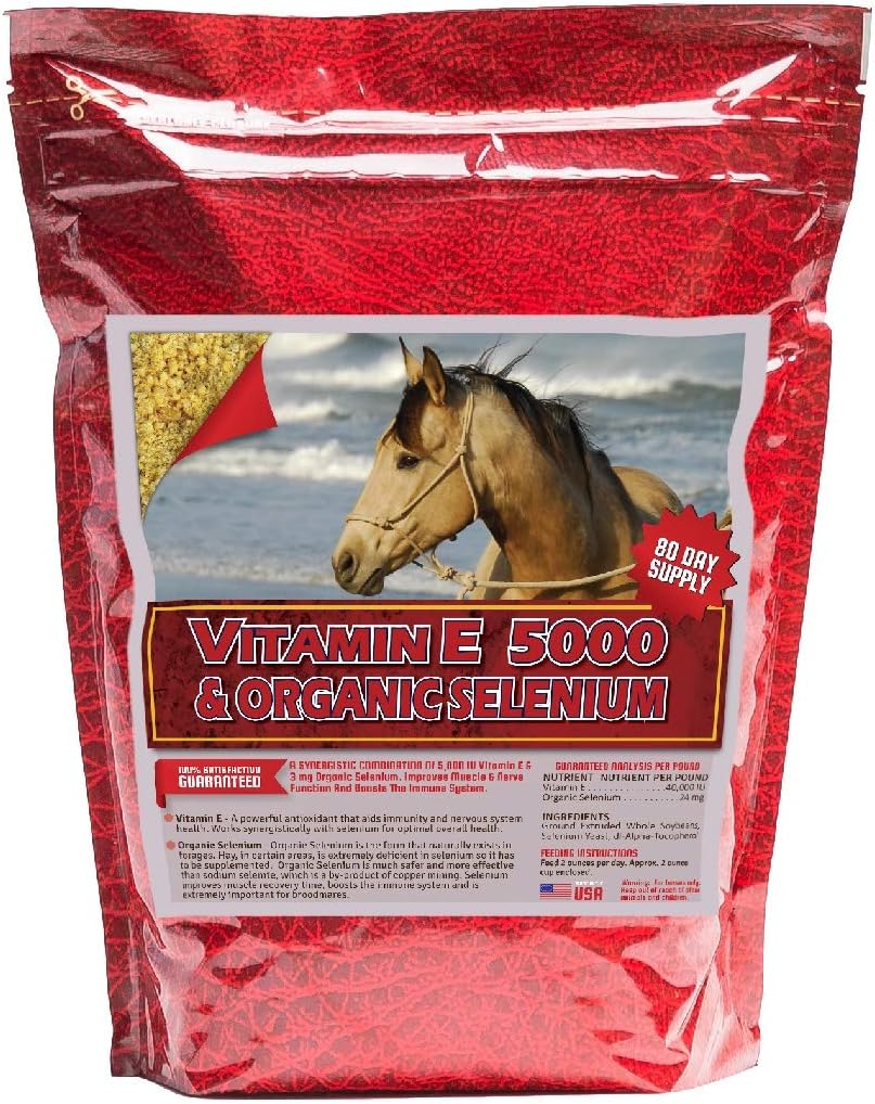 Vitamina E & Selênio Orgânico 10 lb, 5.000 UI de Vitamina E e 3 mg de Selênio Orgânico por Dose