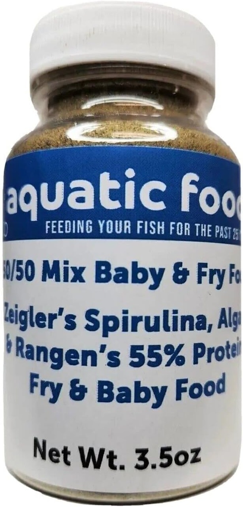 Aquatic Foods Inc. 50/50 Mix de espirulina / pó de algas e Ragen's Soft Moist 55% Protein Koi & Tropical Fish Fry Fry Floating Food...