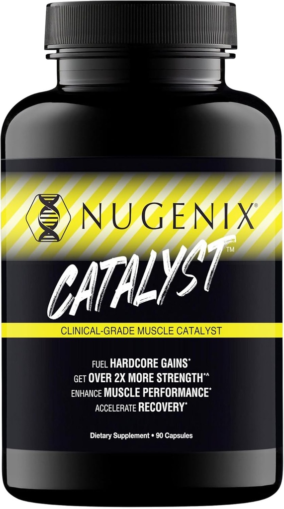 Nugenix Catalyst - Enhanced Muscle Builder and Muscle Recovery, Train Harder, Aumente o desempenho - 90 Cápsulas