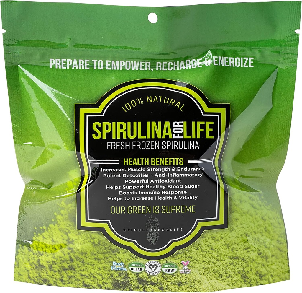 Spirulina 14 Stick Pack dia fornecimento Flash ao vivo congelado 100% puro cultivado em água alcalina crescida, colhida e os EUA mais completo Super Food Natural Multivitamin