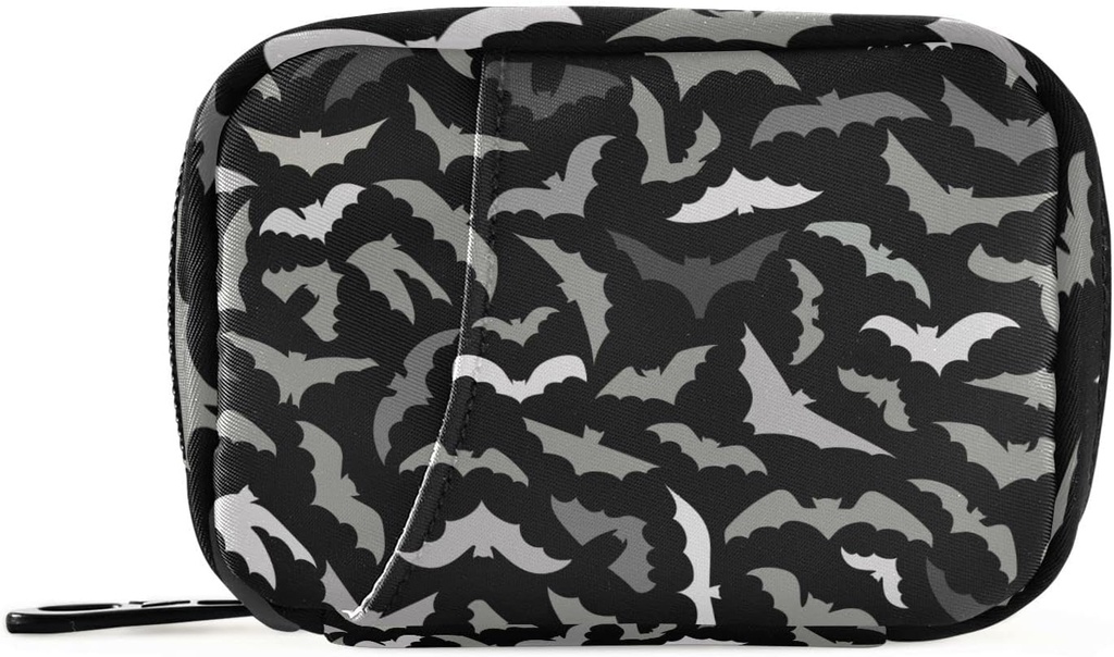 Caixa de pílulas Dia das Bruxas Bats 7 dias caso caso viagem saco organizador de pílulas com Zipper portátil semanal Vitamina Medicina Supplement Holder Bolsa Pouch