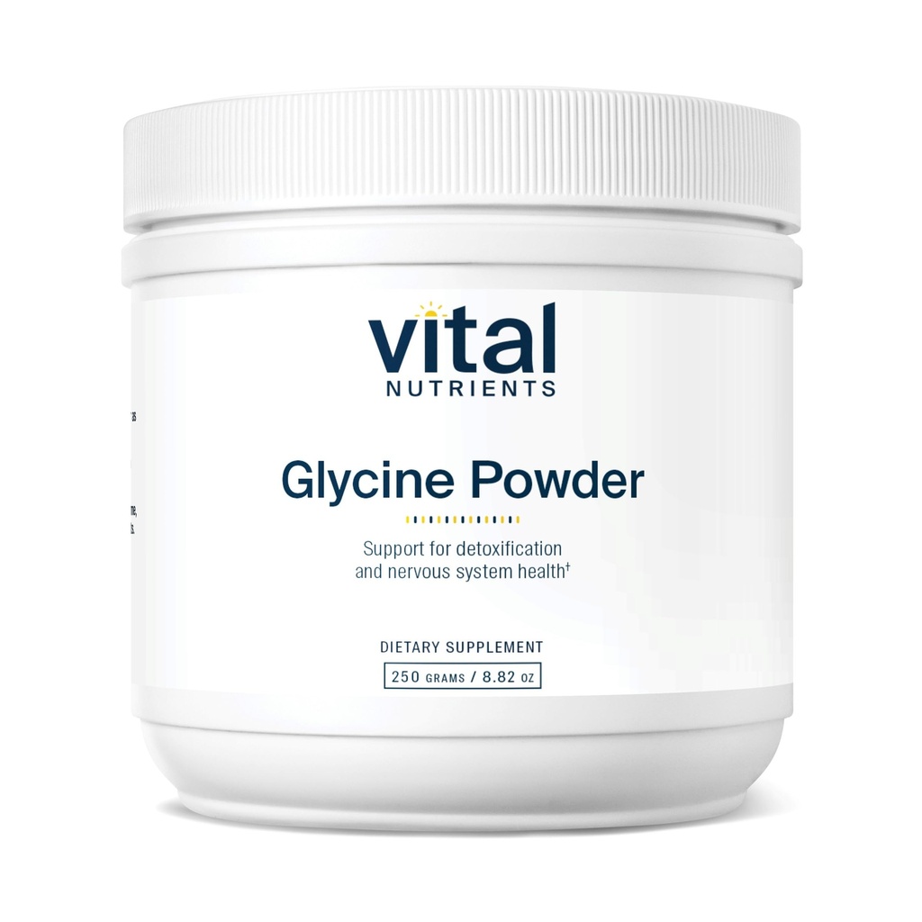 Nutrientes Vital Glycine Powder 250g □ Ácido de Amino para promover o sono descansado, alívio de estresse, memória e suporte cognitivo* • Vegan Glycine Supplement □ Gluten, Lacticínio, Soy Free