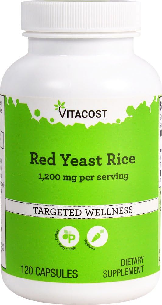 Vitacost Red Yeast Rice - 1200 mg - 120 Cápsulas Vegetarianas