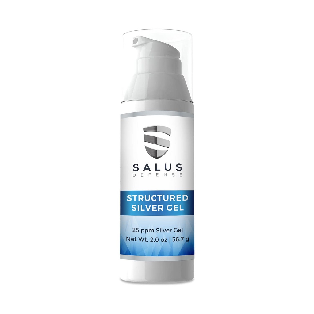 Gel prateado estruturado — Útil para Bandagens - Sanitizer natural da mão - melhor do que a prata coloidal - 2 onça 25ppm seguro para todos.