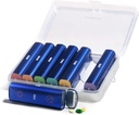 Metal Weekly Pill Organizer 2 vezes por dia, liga de alumínio portátil caixa de pílulas de viagem 7 dias, AM PM Duas vezes diária caixa de pílulas para vitamina, medicina, Suplemento, óleo de peixe