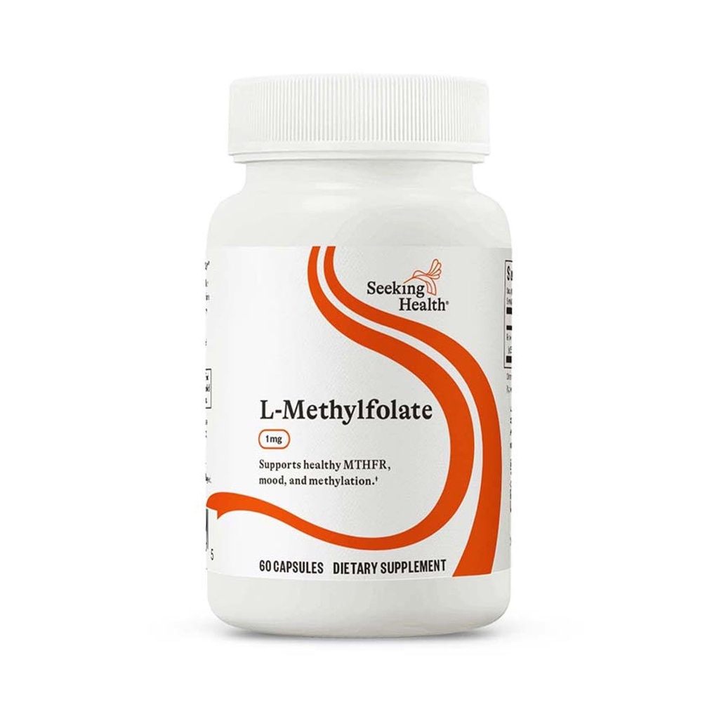 Procurando Saúde L-Metilfolato 1mg Suporta MTHFR saudável, Humod, e metilação- 60 Cápsulas