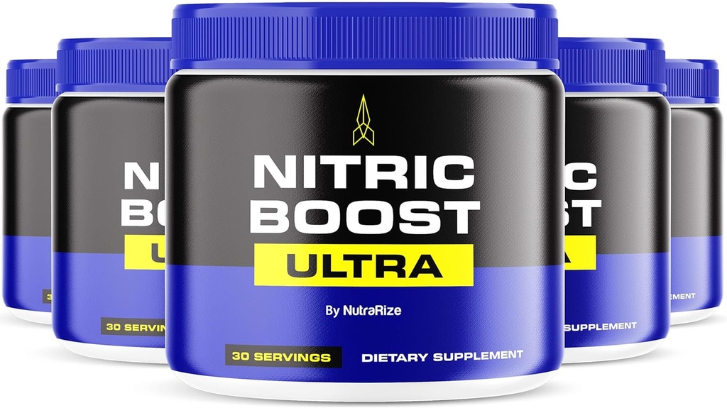 (5 Pack) Nitric Boost Ultra – Premium Diária em pó mistura em um jarro, feito para ajudar a manter a energia, apoiar a circulação natural, e mantê-lo indo, Comentários oficiais (150 Servings)