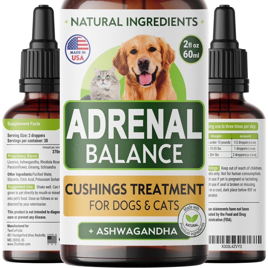 Equilíbrio para cães e gatos - Cushings Tratamento para animais de estimação, suporte para animais de estimação - 2 onças Harmony Herbal Drops