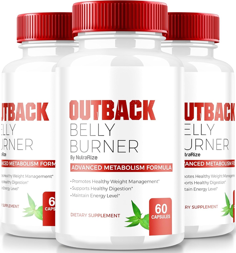 (3 Pack) Pills Outback Belly Burner, Premium Out Back Belly Burner Keto Cápsulas, Todos Natural Keto peso perda Suplemento para apoiar Fitness e Body Goals, Oficial Outback BellyBurner (180 Cápsulas)