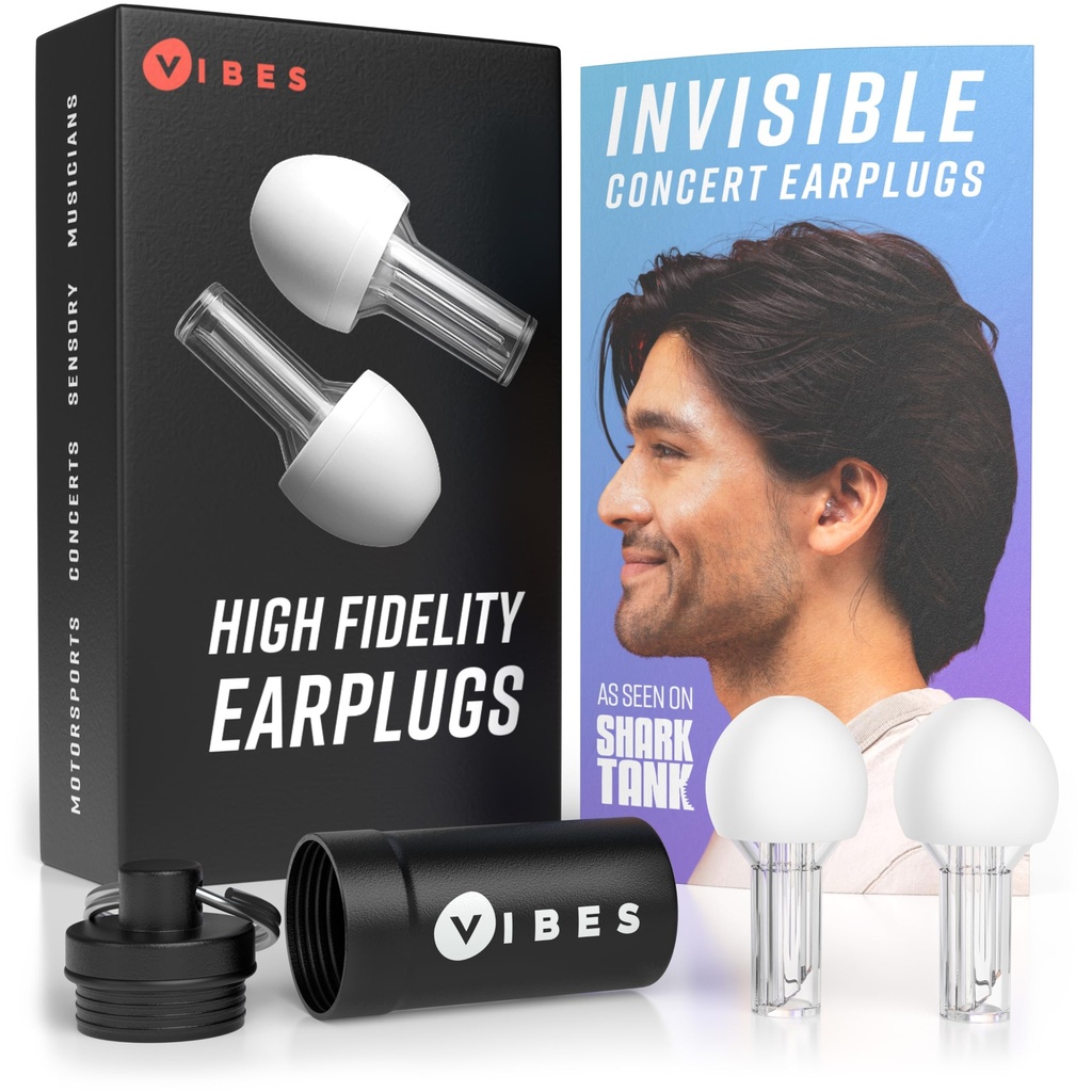 VIBES High Fidelity Concert Ear Plugs – Reusable Ruído Reducing Ear Plugs for Concerts, Musicians, Raves, and Live Events – Confortable Hearing Protection for Loud Environments