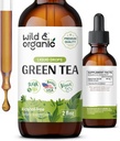 Wild & Organic Green Tea Extract Liquid Drops - Suplemento Antioxidante - Suplemento Natural Green Tea Supplements w/Camelia Sinensis - Vegan, Sugar & Alcohol-Free Tintura - 2 fl oz