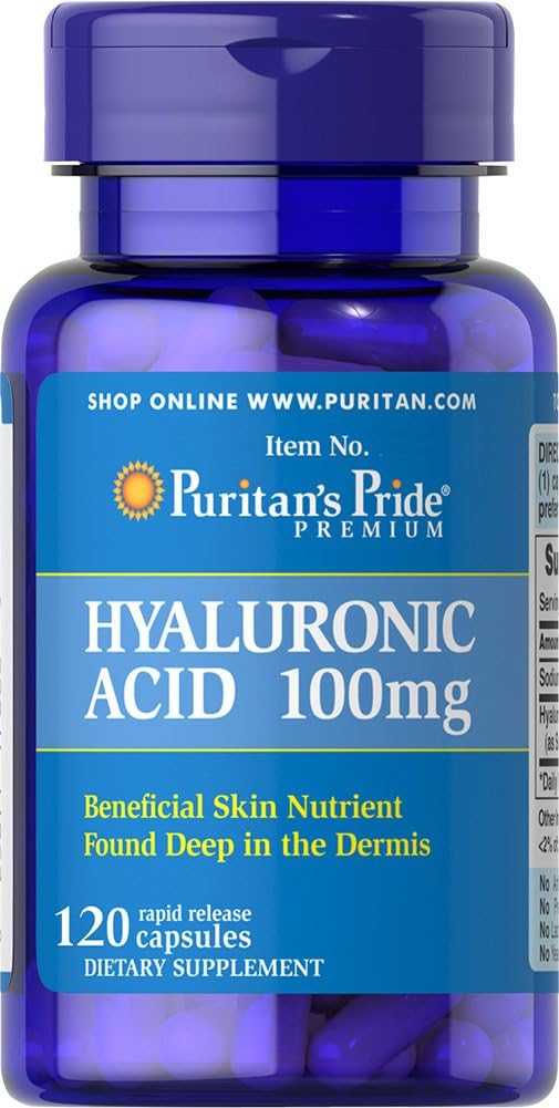Orgulho de Puritano Ácido Hialurónico 100 mg Cápsulas, 120 Contagem