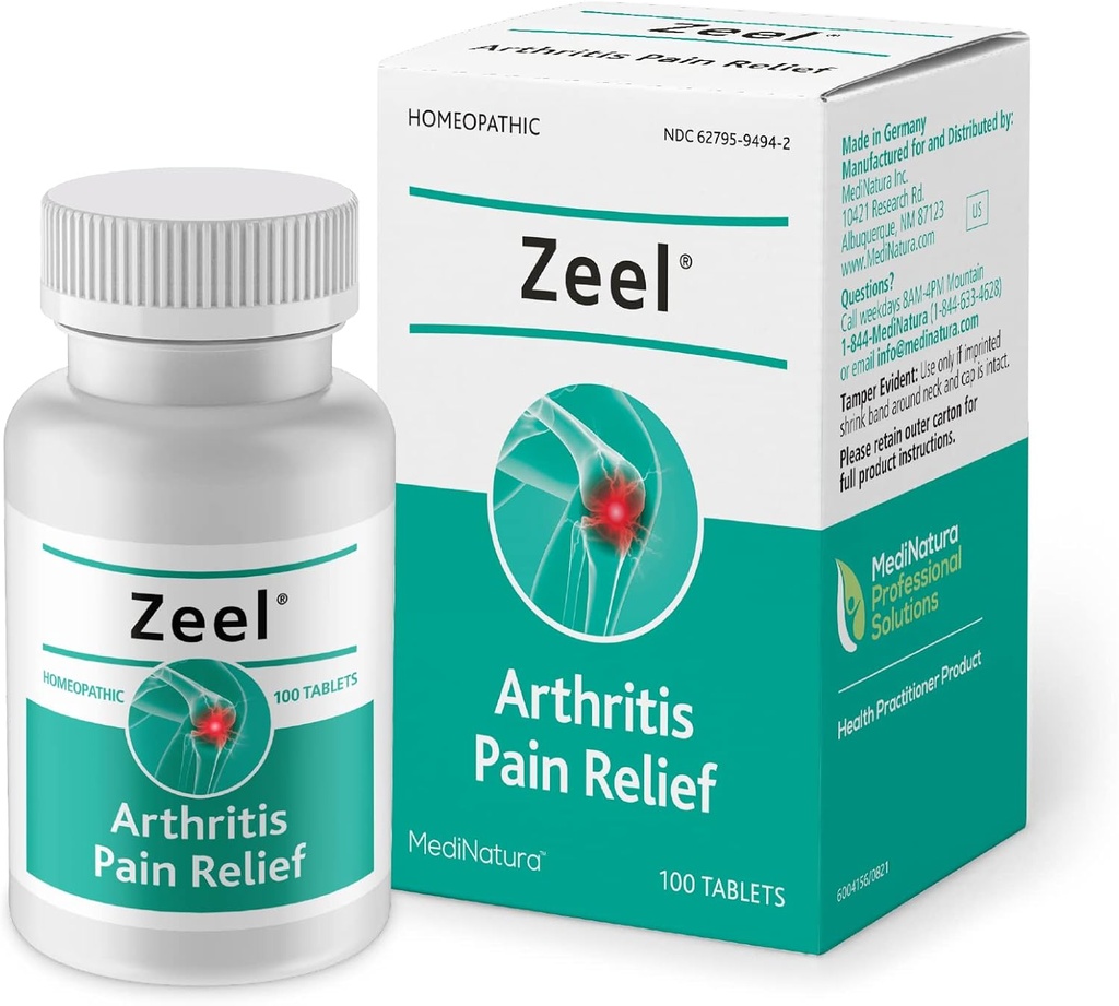 MediNatura Zeel Apoio homeopático ajuda a aliviar a dor e rigidez em torno de articulações - Arnica + 14 ativos ingredientes naturais - 100 comprimidos