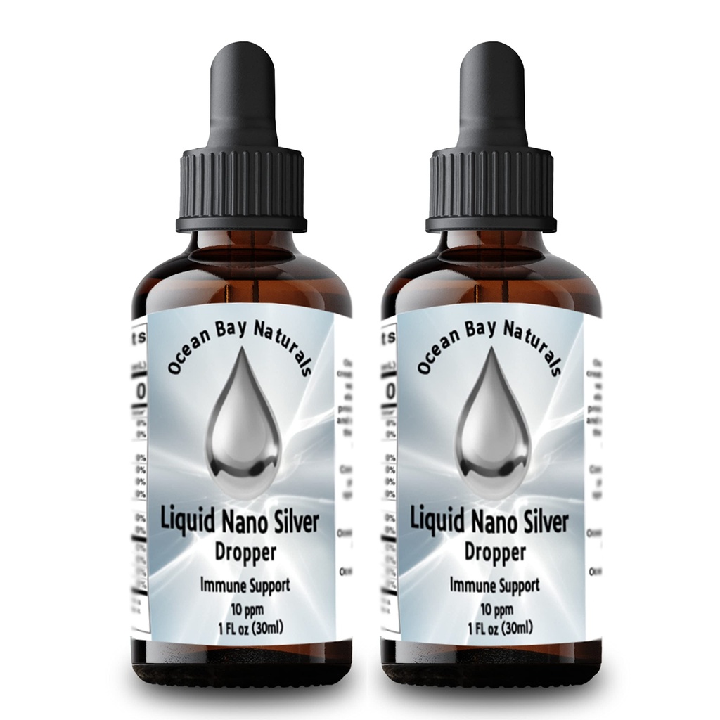 Líquido Nano Silver □ Mais Absorvível do que Coloidal Silver □ 10ppm □ Pacote Twin 1 oz Dropper