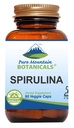 Pure Mountain Botanicals Spirulina Cápsulas - 90 Kosher Vegan Caps - Agora com 450mg espirulina orgânica em pó - Suplemento Superalimentar da natureza