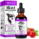 15 em 1 cão multivitamínico, multivitamínico líquido tudo-em-um para cães, vitaminas do cão e suplemento com digestivo, imunidade, pele alérgica e revestimento de suporte, quadril & conjunto, todas as idades, raças 2 onças