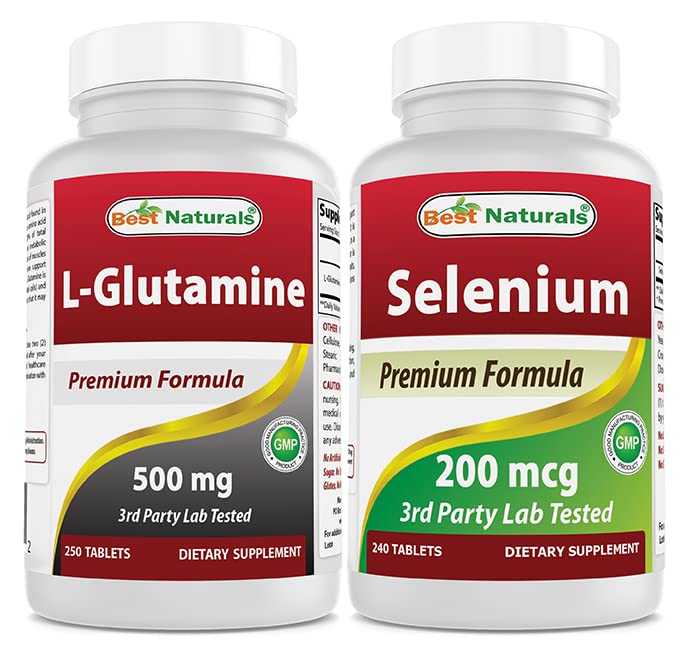 Melhores naturais L-Glutamina 500 mg & Selenium 200 mcg