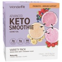 WonderFit by WonderSlim Keto Smoothie com óleo C8 MCT, Variety Pack, 1-3g de carboidratos líquidos, sem glúten, suporte probiótico e imunológico (5ct)