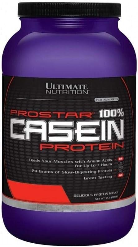 Ultimate Nutrition Prostar Micellar and Hydrolyzed Casein Protein Powder - Gordura livre O crescimento e recuperação muscular overnight com BCAAs, 2 libras, baunilha