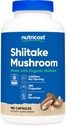 Nutricost Organic Shiitake Mushroom Cápsulas 1000mg, 90 Servings - CCOF Certified Made with Organic, Vegetarian, Gluten Free, 500mg Por Cápsula, 180 Cápsulas