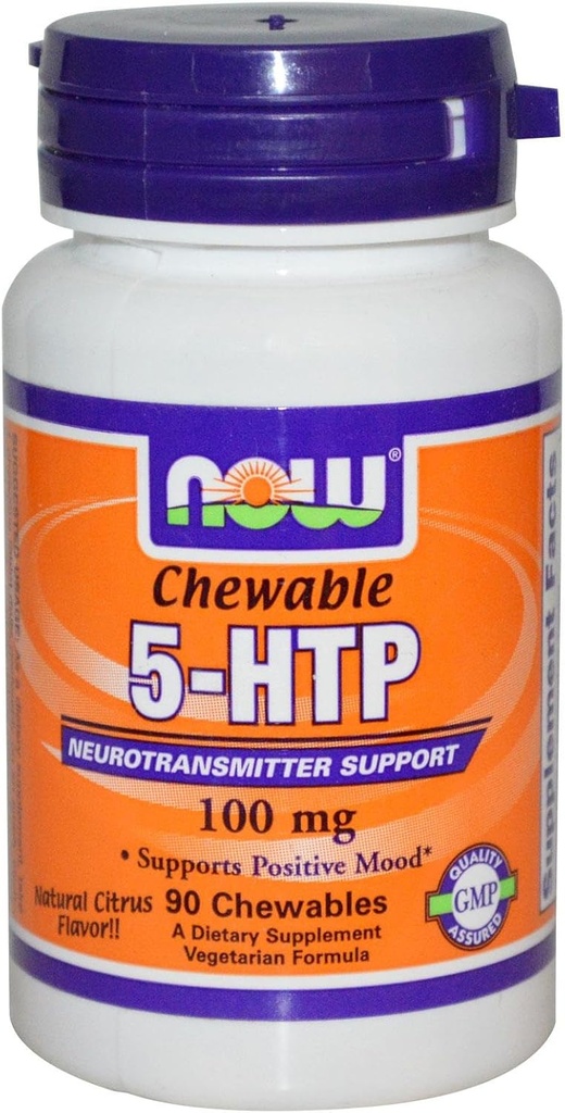 Agora Alimentos 5-HTP mastigável Citrus Natural - 100 mg - 90 Mastigáveis