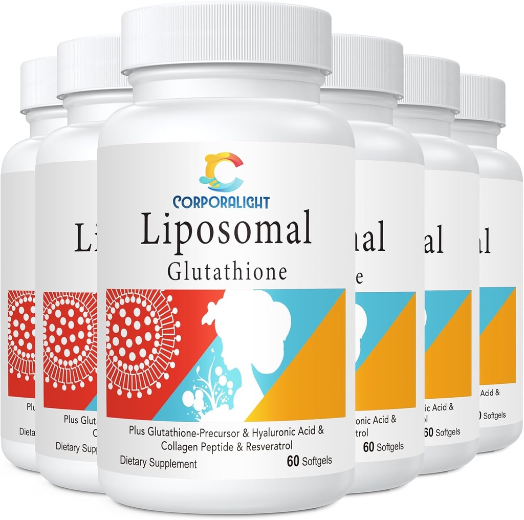 Glutationa lipossomal Softgels, Absorção melhorada - Entrega lipossômica, forma ativa L-Glutationa, celular, função imunitária e detox do fígado, rico em fórmula antioxidante, sem glúten, 360 Softgels