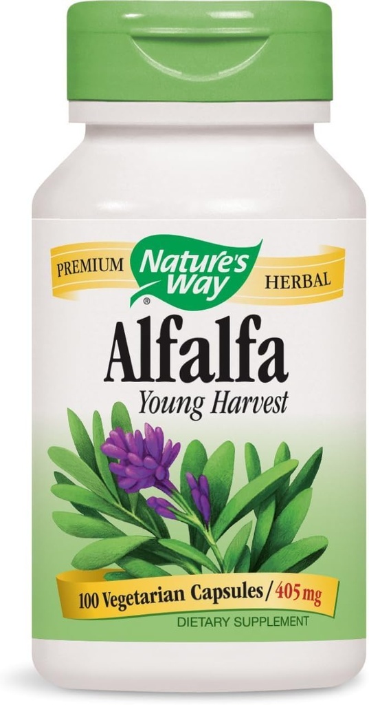 Via Natural Alfalfa Folhas, 1,215 mg, 100 Cápsulas Vegetarianas, Embalagem de 2