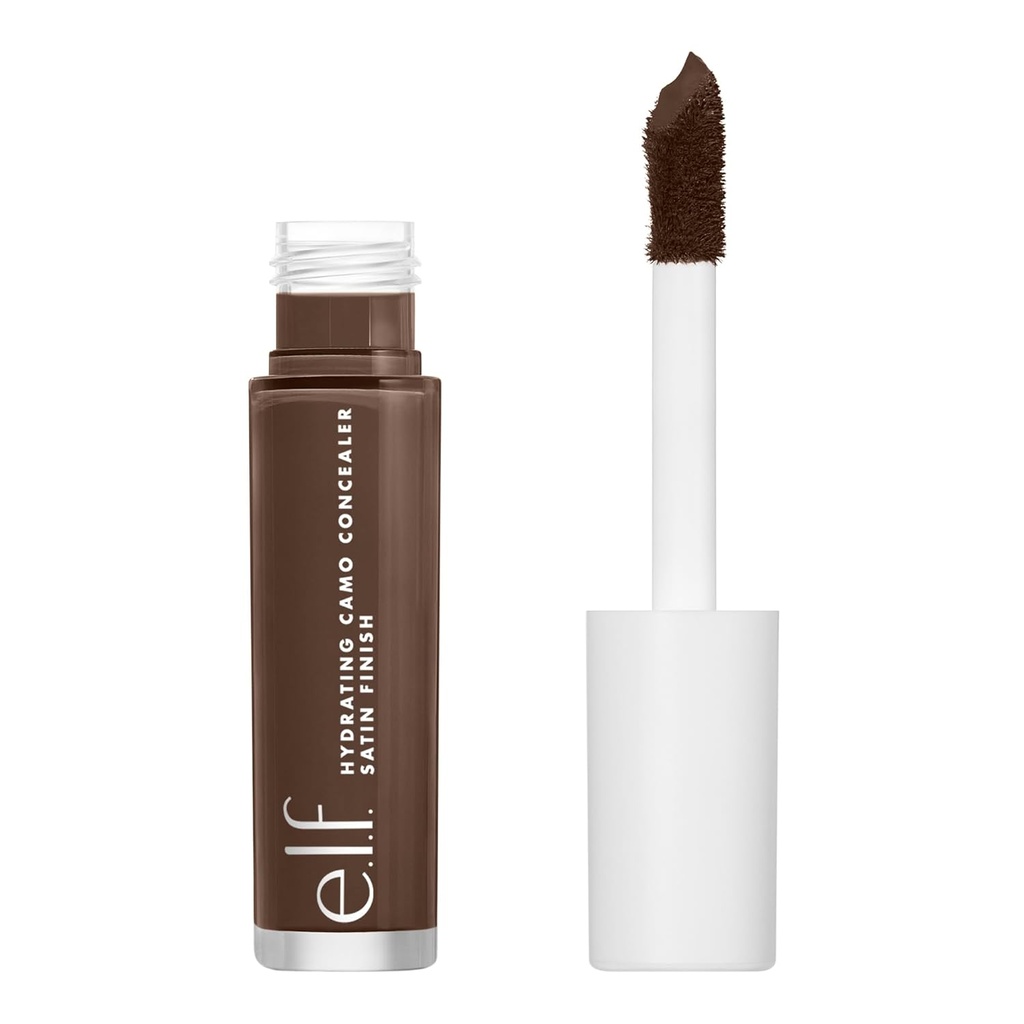 e.l.f. Hydrating Camo Concealer, Covers Blemishes & Under-Eye Circles, Full-Coverage & entrega um acabamento de cetim, Vegan & Cruelty-Free, Rich Walnut