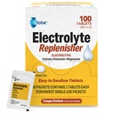 Globe Electrolyte Replacement Tablets for Rehydration, Exercise Recovery, Youth & Adult Athletes, Caminhadas, Camping, & Sports Recovery and 50 Packets of 2 Tablets Cada, 100 Count