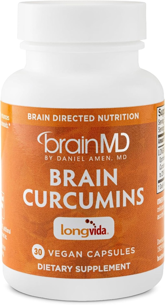 Cérebro Curcumins - 30 Cápsulas Vegan - com Longvida Curcumin - Gluten Free - 30 Servings
