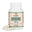 Monofosfato de uridina - Testado de Terceiros (Enhancedor de Cólinas, Nootrópico Iniciante) (300mg, 60 Cápsulas) Sinergia com Alpha GPC Choline para Saúde do Cérebro e Memória por Madeira Dupla