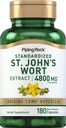 Piping Rock St. John's Wort Cápsulas □ 4800 mg • 180 comprimidos □ Extrair Suplemento para Mulheres e Homens