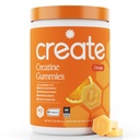 Criar Creatina Mono-hidratado Gummies para homens e mulheres, aumentar o foco, força, e resistência, fórmula anti-melting, Vegan, Sem glúten, Não-GMO, 1.5g de Creatina por Gummy (Orange, 90 ct)
